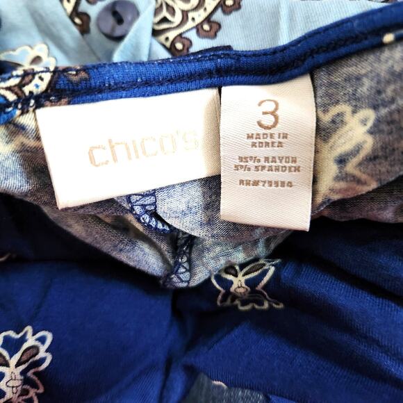 Chico's Exotic Ornaments Adelina Top Size 3 (XL) Ombre Colors Stretch Pullover - Picture 8 of 13